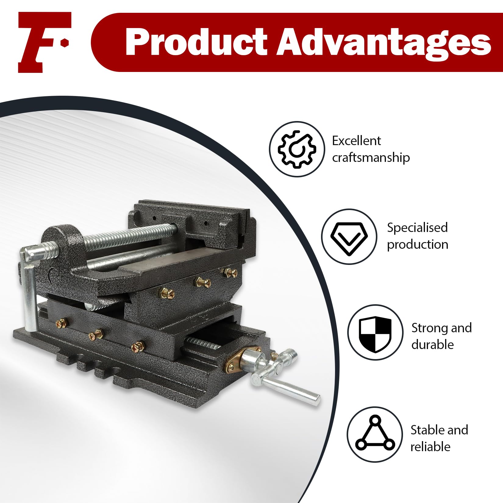 findmall Prensa de taladro deslizante transversal de 6 pulgadas para trabajo pesado, compuesto de mesa de trabajo, prensa de taladro X-Y compuesto para fresadora CNC, máquina de perforación y otros