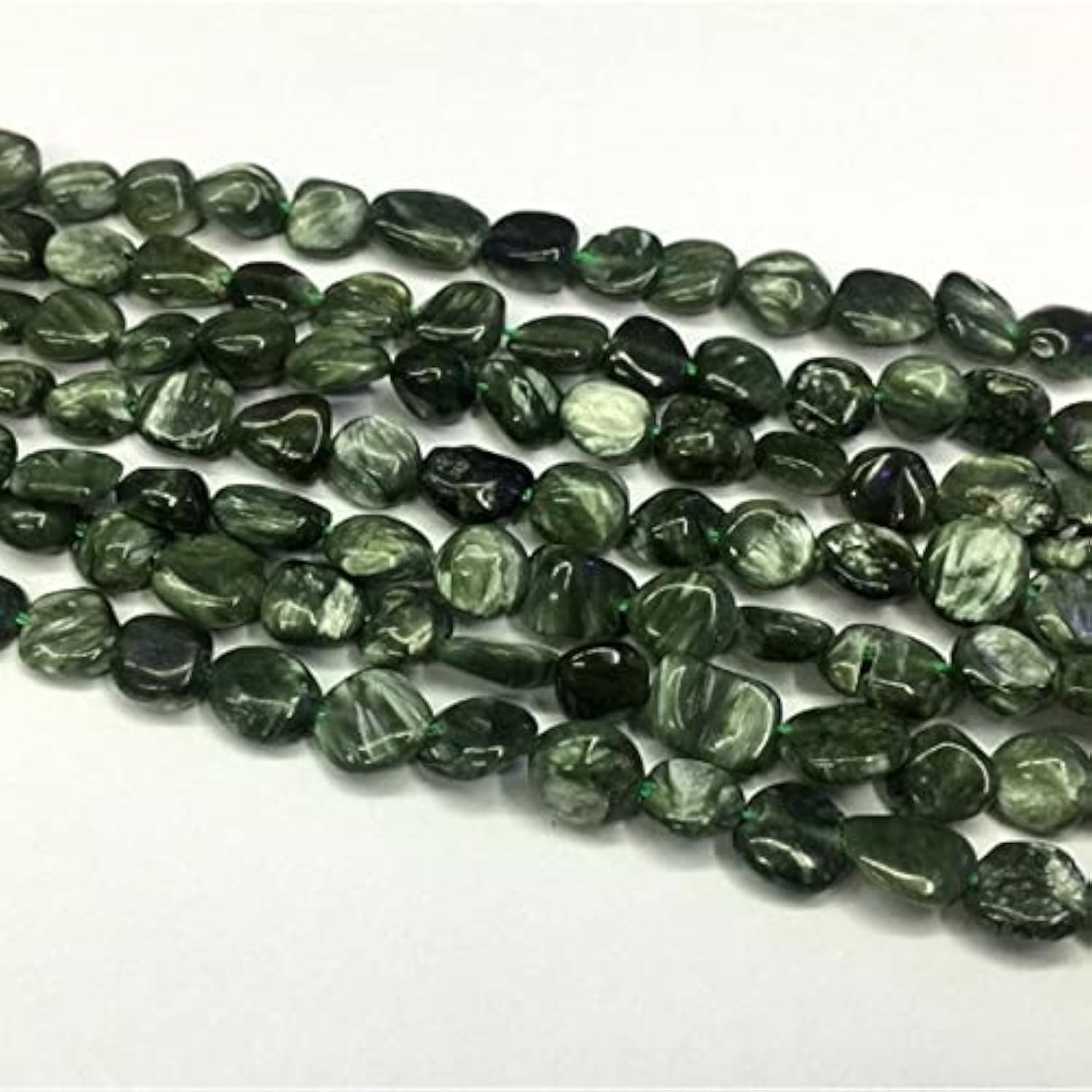 Séraphinite verte naturelle en galets 5x6mm créez vos propres bijoux bohèmes chics uniques