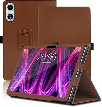 Case for Teclast T60 Plus 12 inch, Teclast T60 Plus Tablet Case, Folding Stand Protective Cover with Pencil Holder and Wrist Strap, Full Protection. Brown