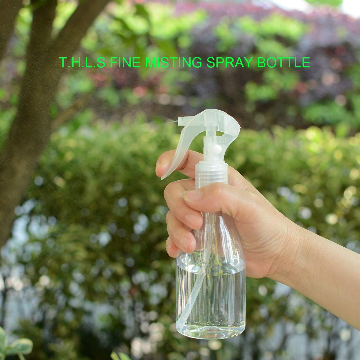 2Pcs Misting Spray Bottle, 200ml/6.8oz Hard Plastic Clear Empty Container Hair Sprayer for Gardening Cleaning Travel Skin Care