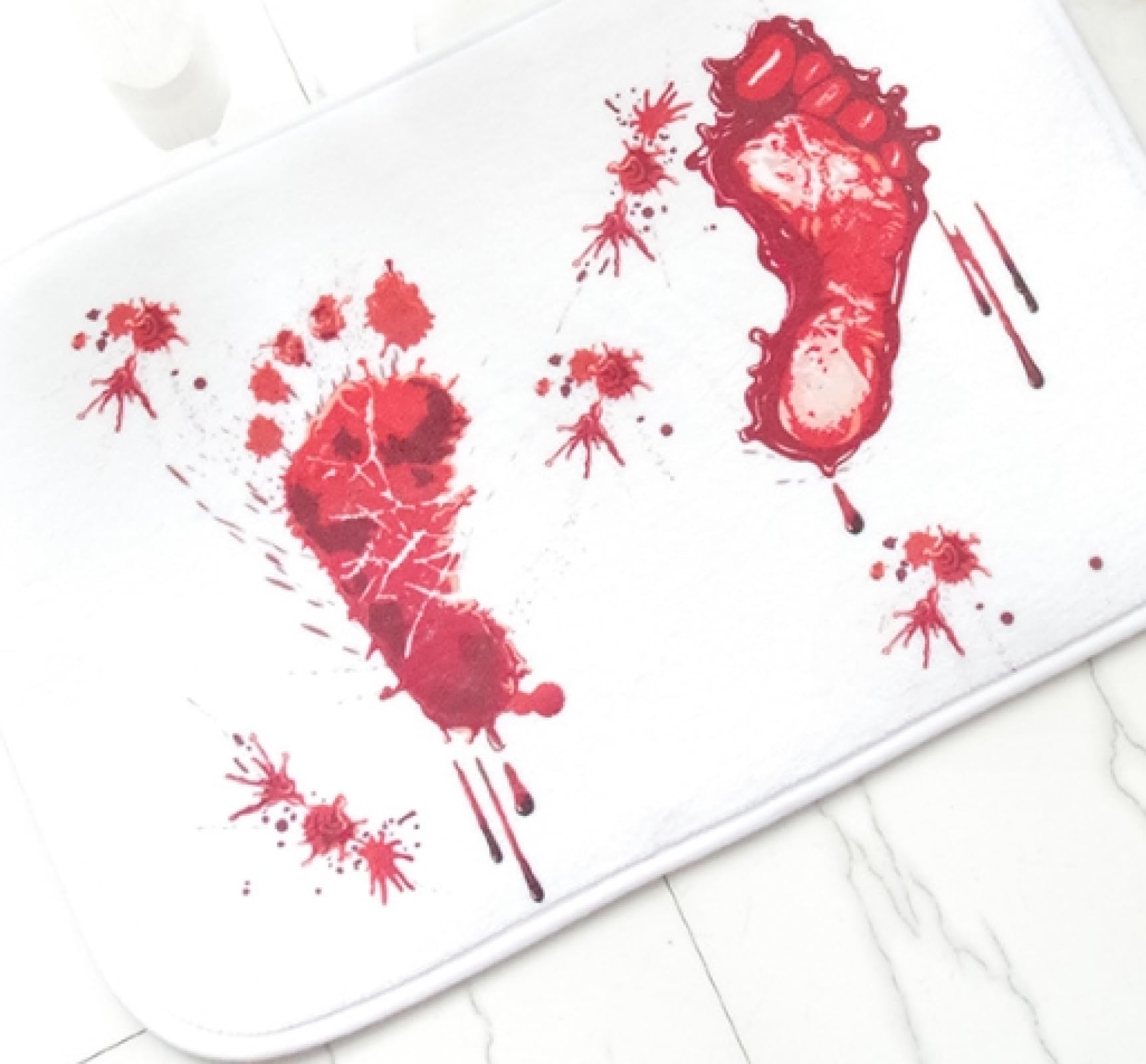Tapis de bain sang vicusse à changement de couleur rouge pour Halloween et WC
