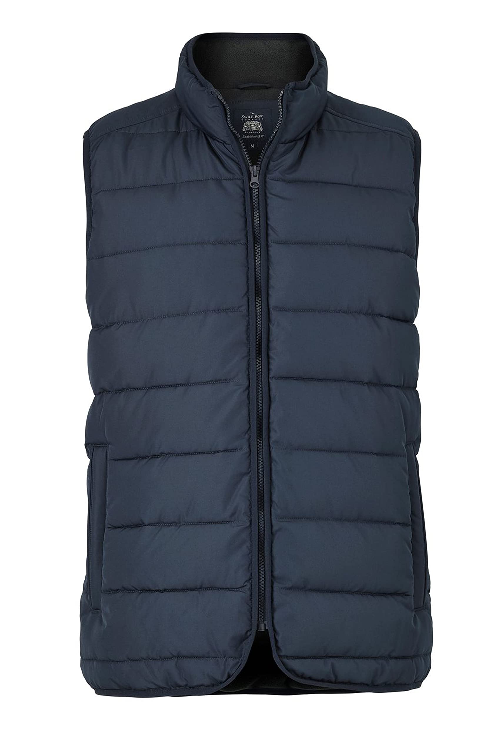 The Savile Row Company London Men's Navy Luxury Quilted Padded Gilet With Recycled Polyester Outer - 3XL