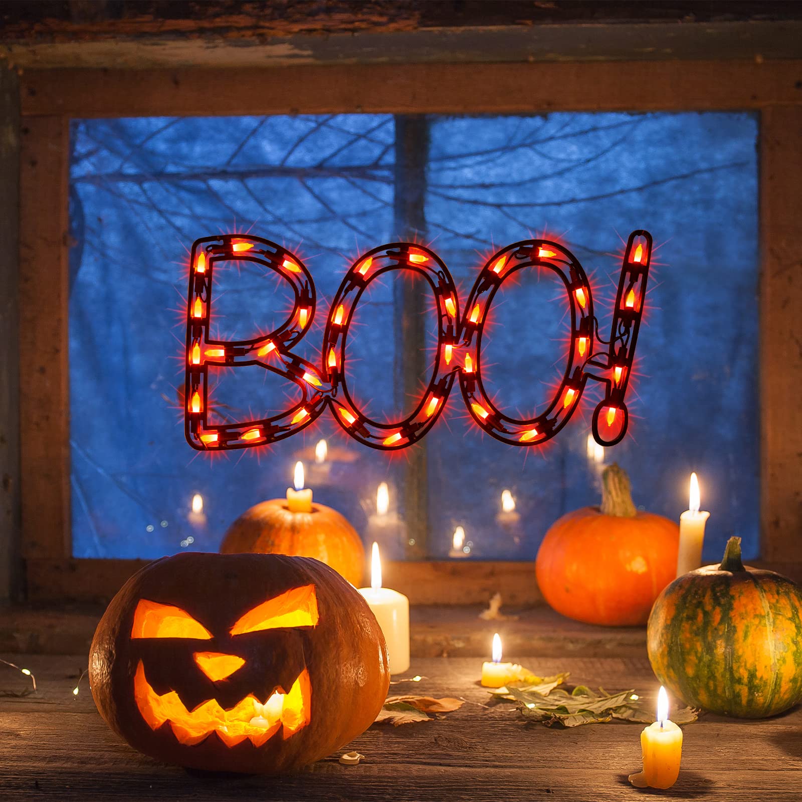 Lighted Halloween Window Silhouettes Northlight 13" Holographic
