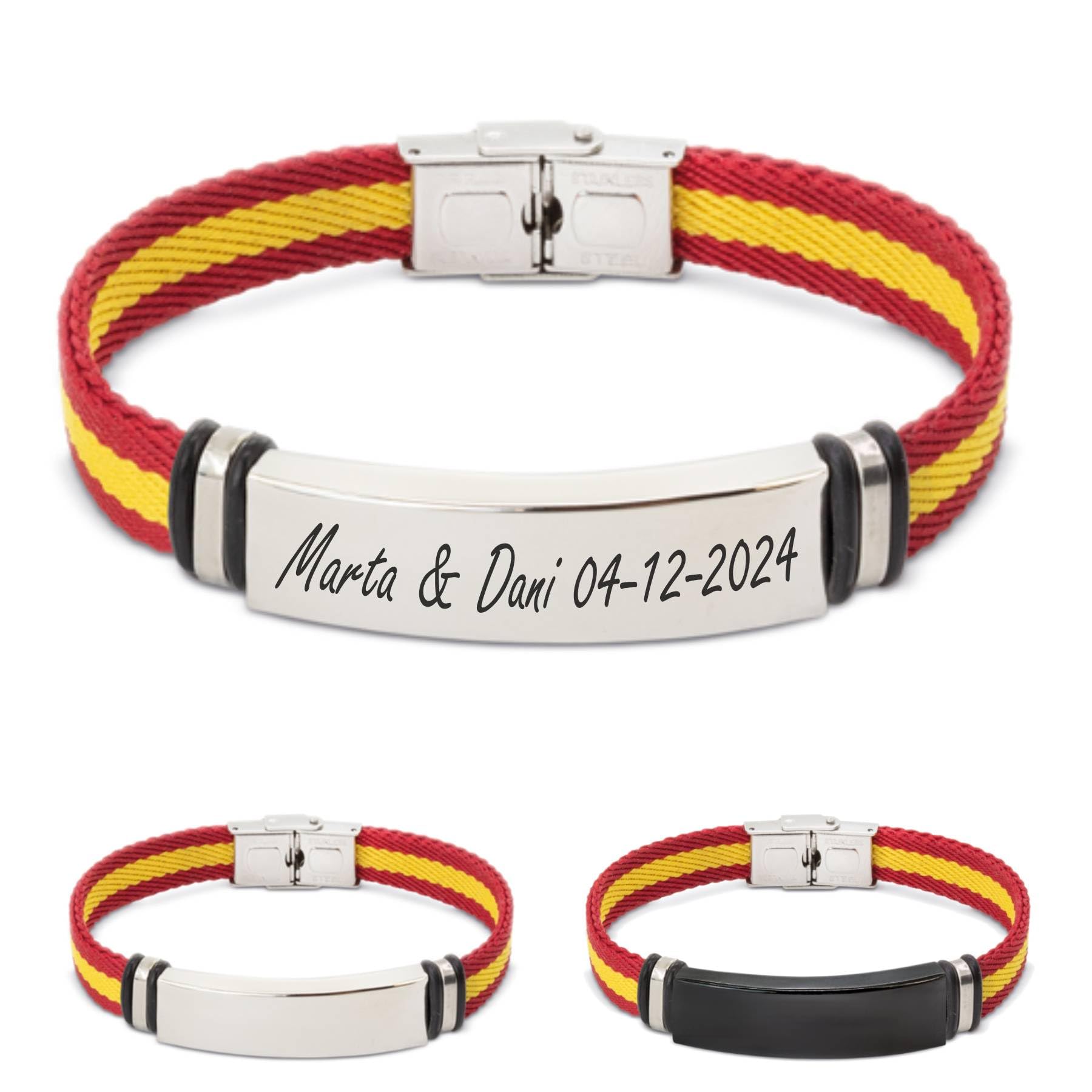 ibera gifts - Pulsera personalizada de acero inoxidable - Regalo Grabado para Hombre Mujer Parejas Amigos - Acabado profesional — view 12