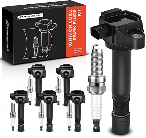 A-Premium Juego de 6 bobinas de encendido y bujías de iridio compatibles con Honda Accord 2013-2017, Pilot 2016-2019, Odyssey 2018-2019, Ridgeline