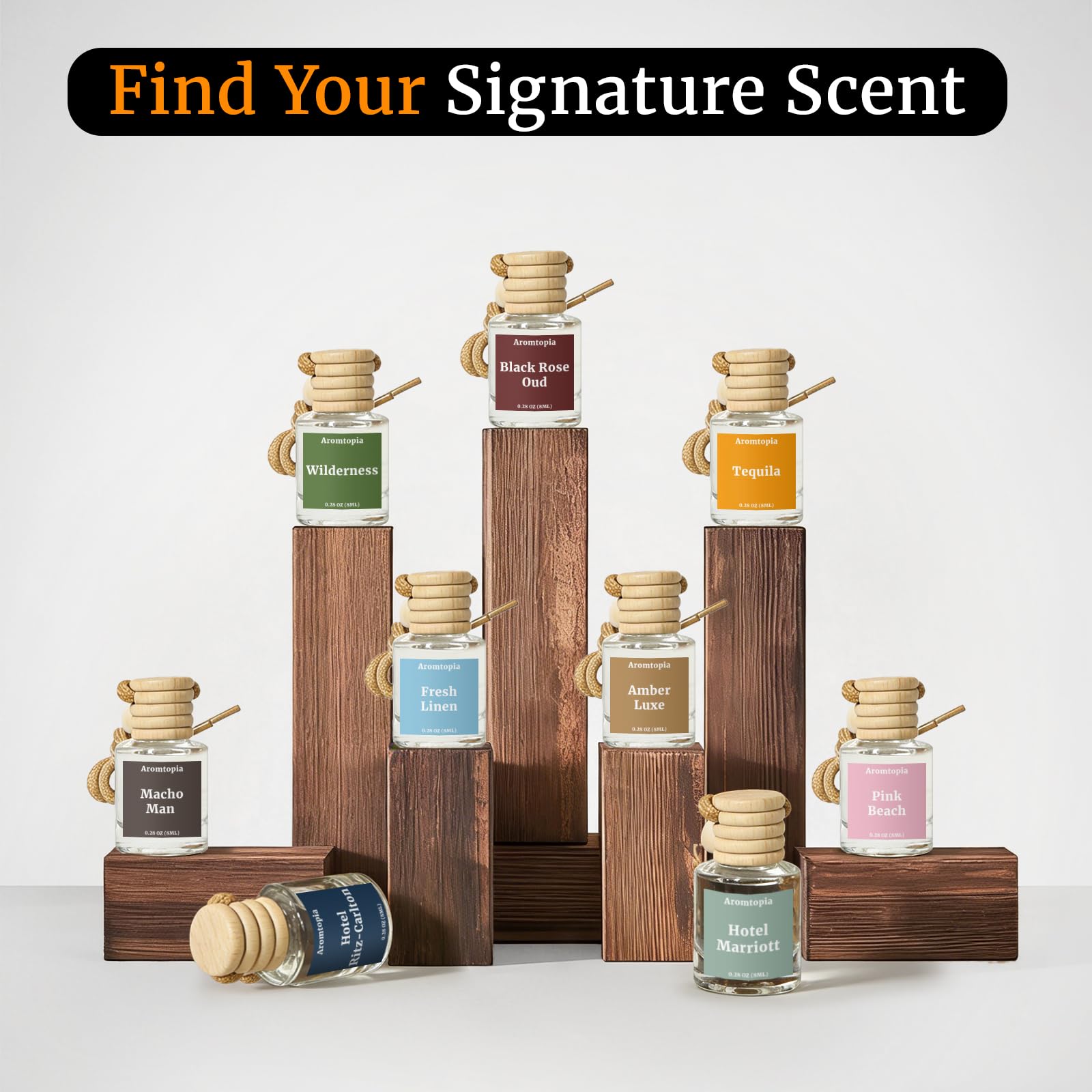 Car Air Fresheners 2 Packs, Aromtopia  Essential Oil Freshener for Cars, Cute Hanging Car Fragrance Diffuser for Women & Men, Long-Lasting Car Fragrance Gift: Black Rose & Oud