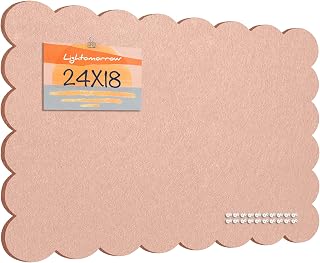 Lightomorrow Scalloped Felt Pin Board (24" x 18", Mauvey Pink)