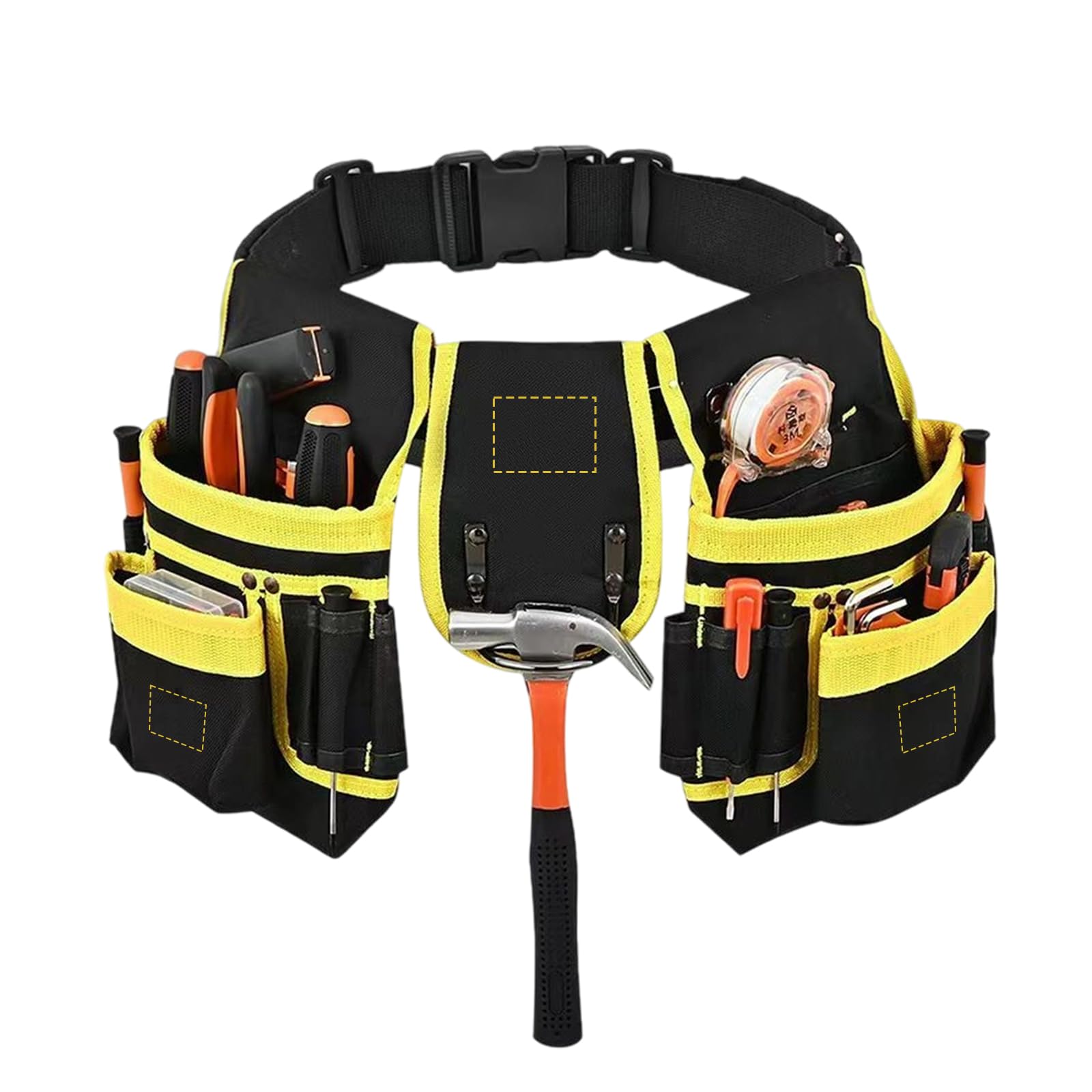 26 Poches Ceinture Porte Outil, Magnétique, Sacoche Outils Bricolage avec Porte Marteau Ceinture Large, Amovible et Réglable, Sac à Outils pour Homme Électricien Charpentier Construction Encadreurs