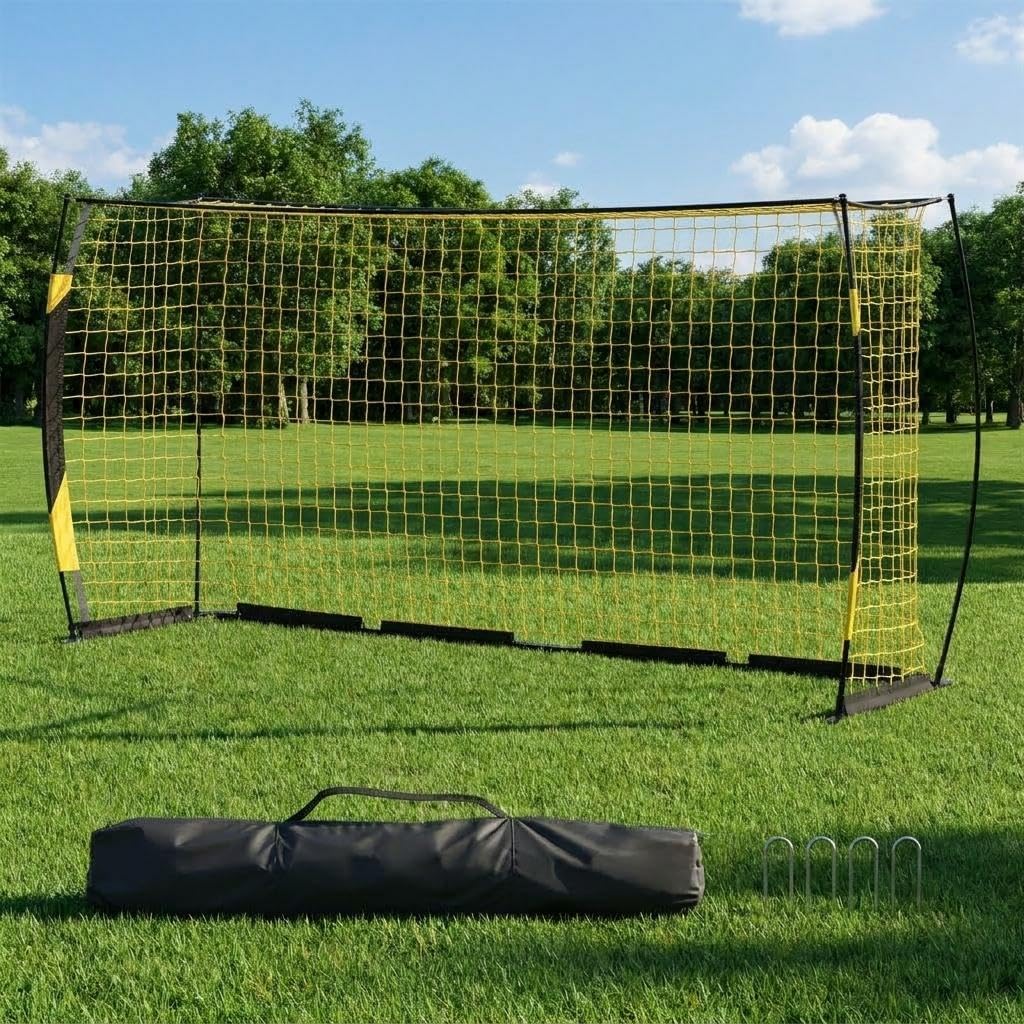 Soccer Goal 12x6 Ft for Backyard, Portable & Collapsible, Heavy Duty Metal Base, Quick Set Up Training Net, Weather-Resistant with Carry Bag for Outdoor & Indoor