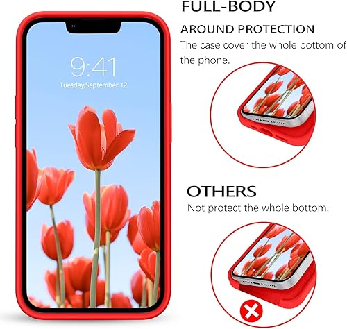 Miniatura 5 de GUAGUA Funda compatible con iPhone 13 Pro Max de 6.7 pulgadas, silicona líquida, goma de gel suave, forro de microfibra delgada, textura de cojín,