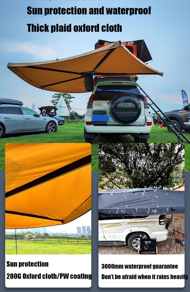 Auvent De Voiture 270° En éventail - Tente Latérale Rapide, Imperméable Et Coupe-vent