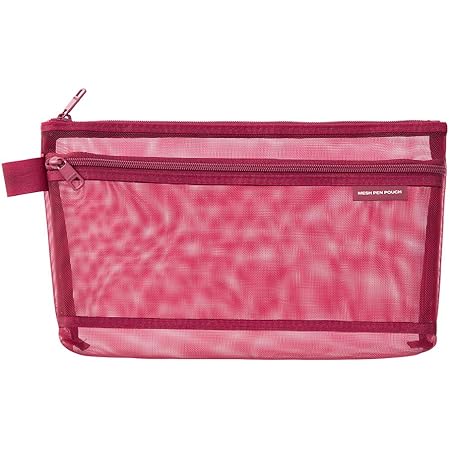 Amazon Co Jp デザインフィル ミドリ ペンケース メッシュペンポーチ ワインレッド 文房具 オフィス用品