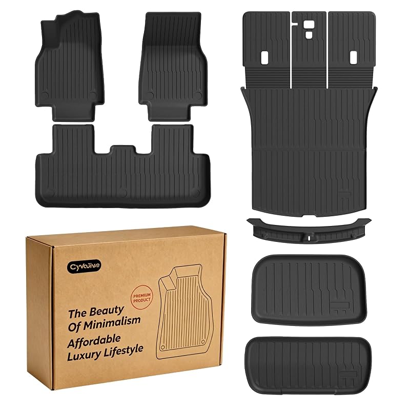 Kit de Tapetes e Forros para Porta-Malas CyVaJive para Tesla Model Y Juniper 2025–2026, TPE, 10 peças
