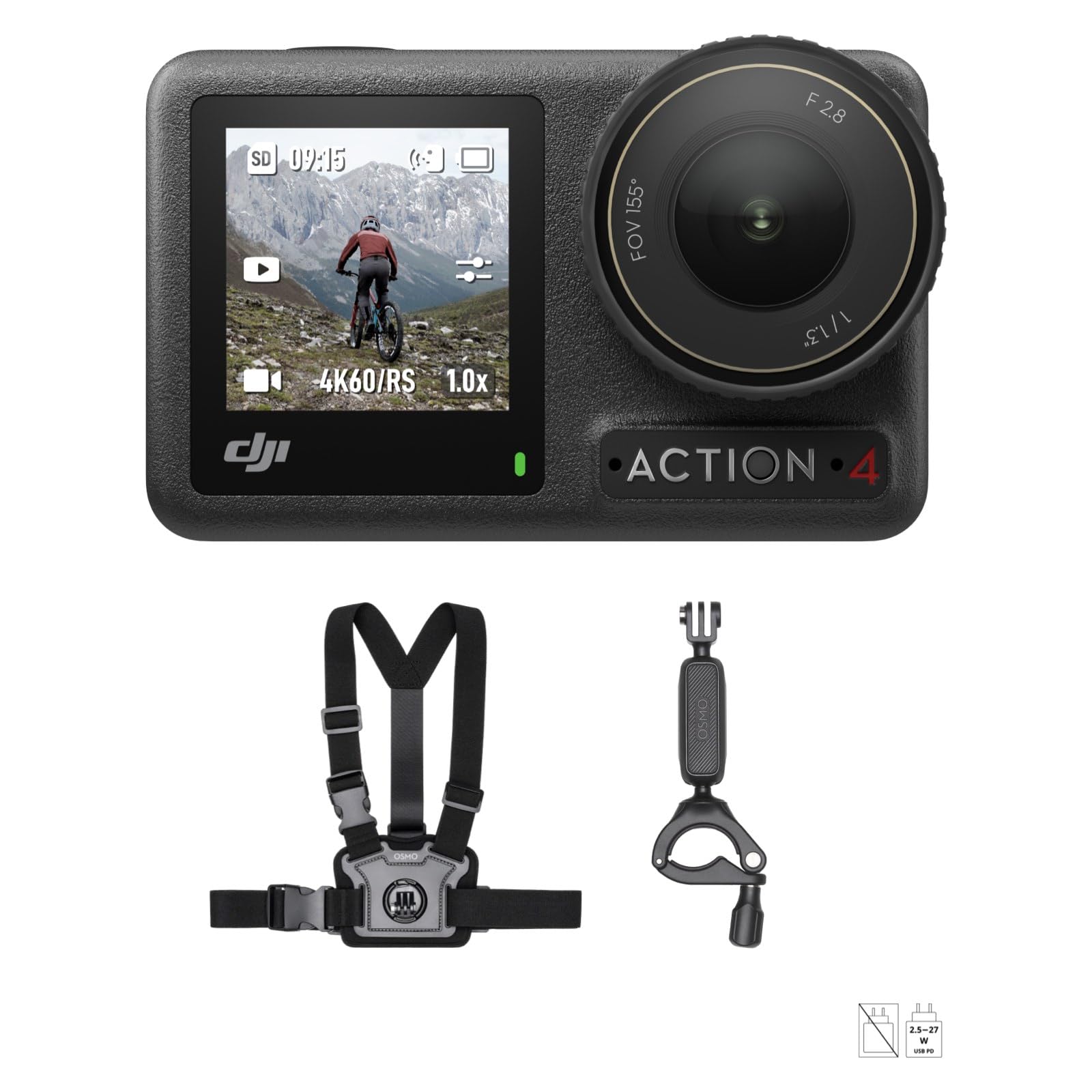 Zestaw akcesoriów rowerowych Osmo Action & Dji Osmo Action 4 6941565965073 Kamera Sportowa, Czarny, ‎7,05 x 4,42 x 3,28 cm