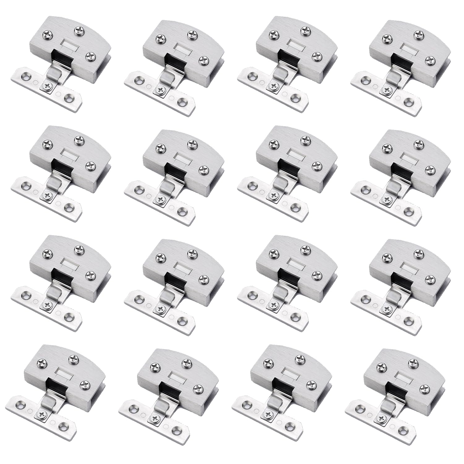 Bisagras para Puertas de Cristal, 16 Piezas Bisagras de Cristal de 3-7 MM (Plata)