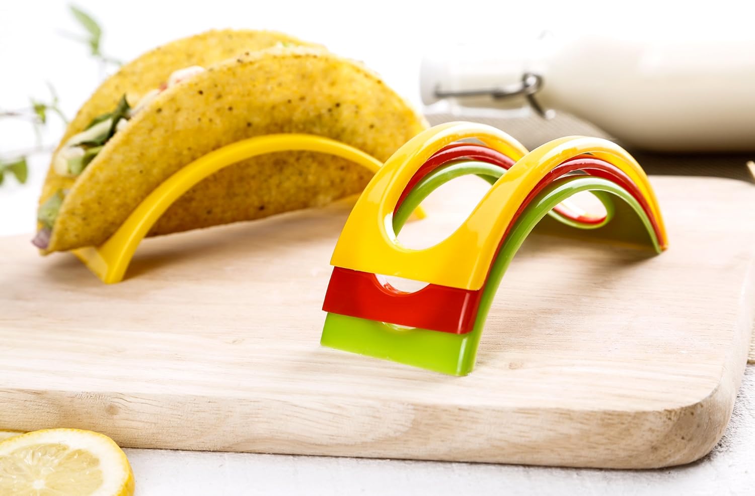 🛒 Crаzу Dеаlѕ Stackable Taco Stand Up Holders,Colorful Non Toxic BPA Free Rack, Set of 18, 3 Colors