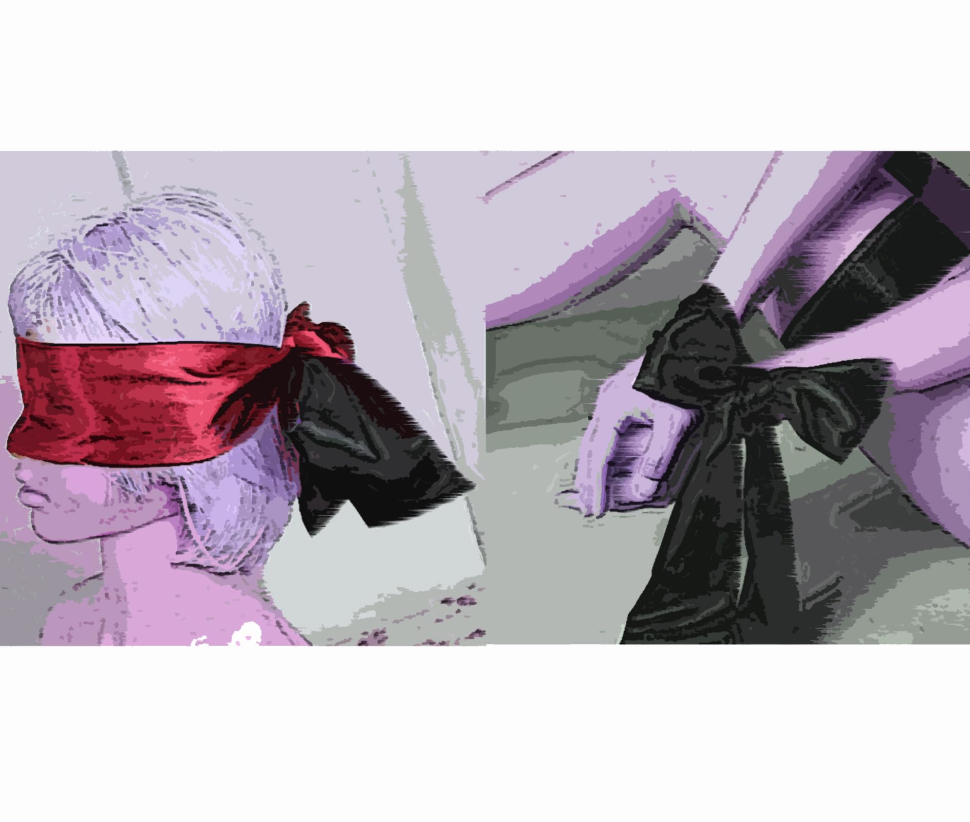 Generico Manette in pelle e peluche BDSM e cinghia per benda, popolare set di allenamento bondage per giochi di coppia - LC15ITW