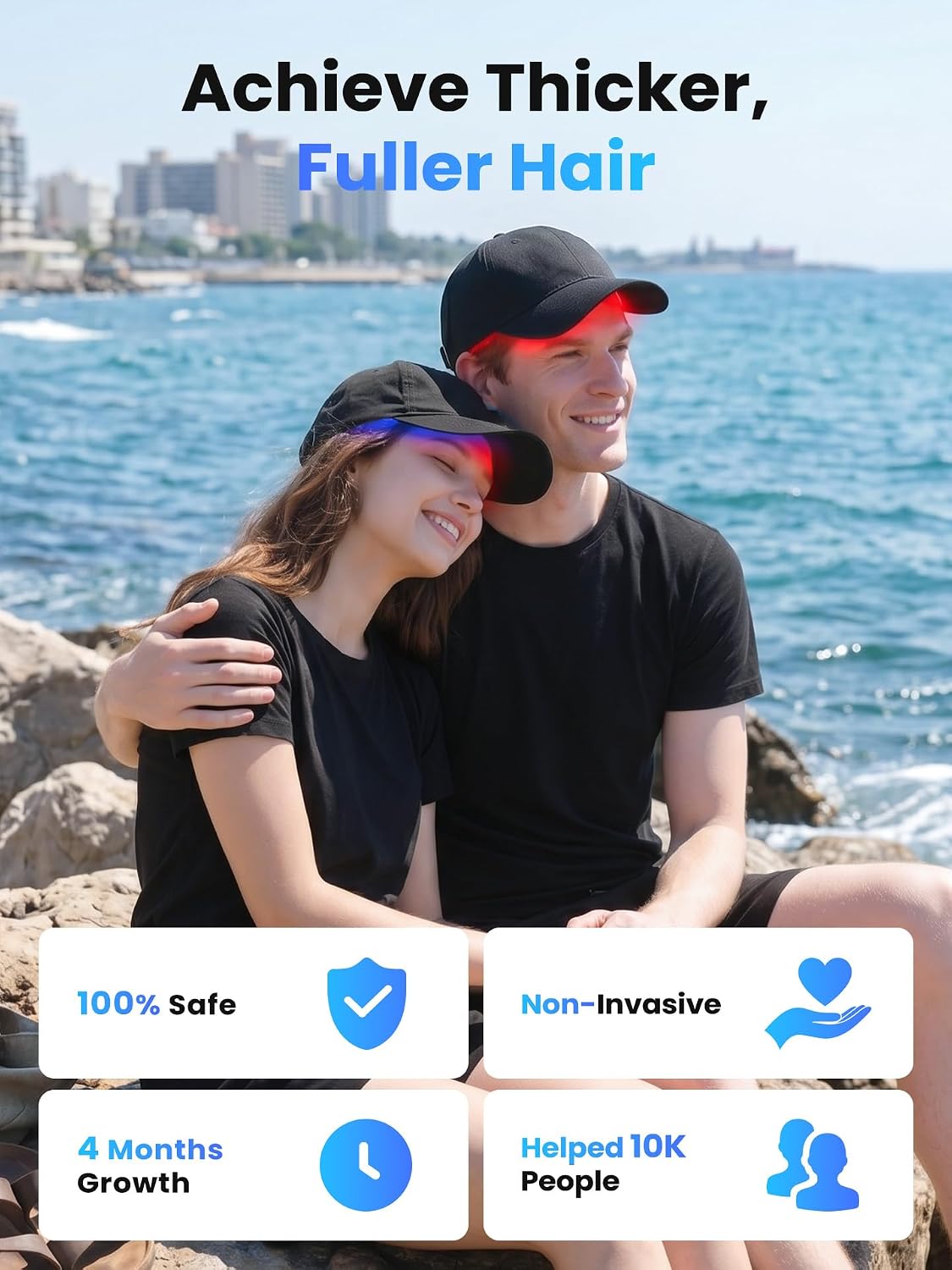 FDA Cleared Hair Regrowth Cap – Red Light Therapy for Thinning Hair & Hair Loss, Adjustable At-Home Device for Men and Women, Travel Use, Safe & Effective