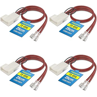 72-8110 Speaker Harness Professional Car Door Speaker Wiring Adapter Plug with Thicker Longer Cable for Toyota RAV4, Camry, 4Runner, Highlander, Scion, Forester 4PCS