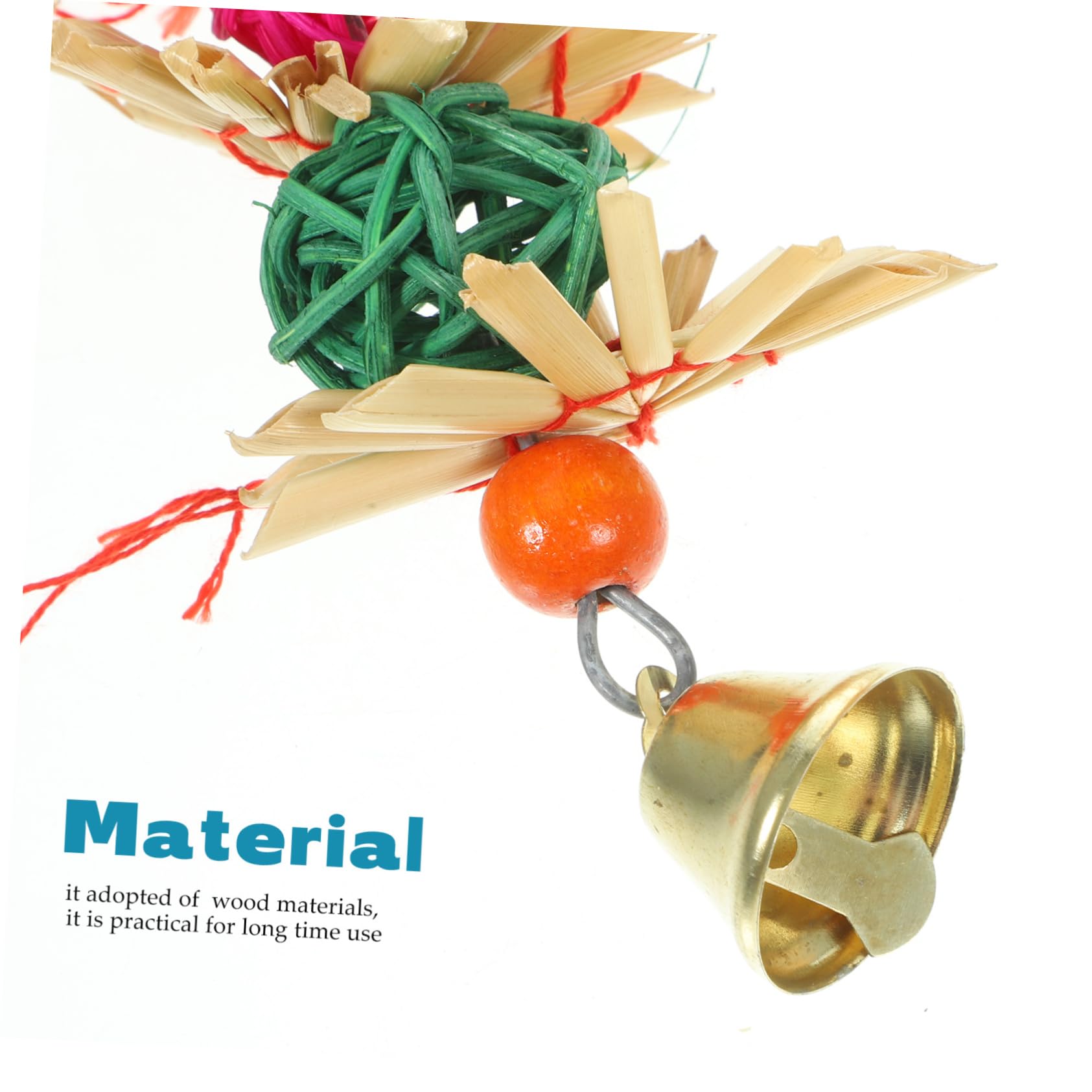 Mipcase Jouets à Mordre pour Perroquets Et Oiseaux Suspendus en Rotin Naturel, Lot De 2 Pièces, Adaptés pour Calopsittes Et Perruches, Jouet D’éveil pour Petits Oiseaux