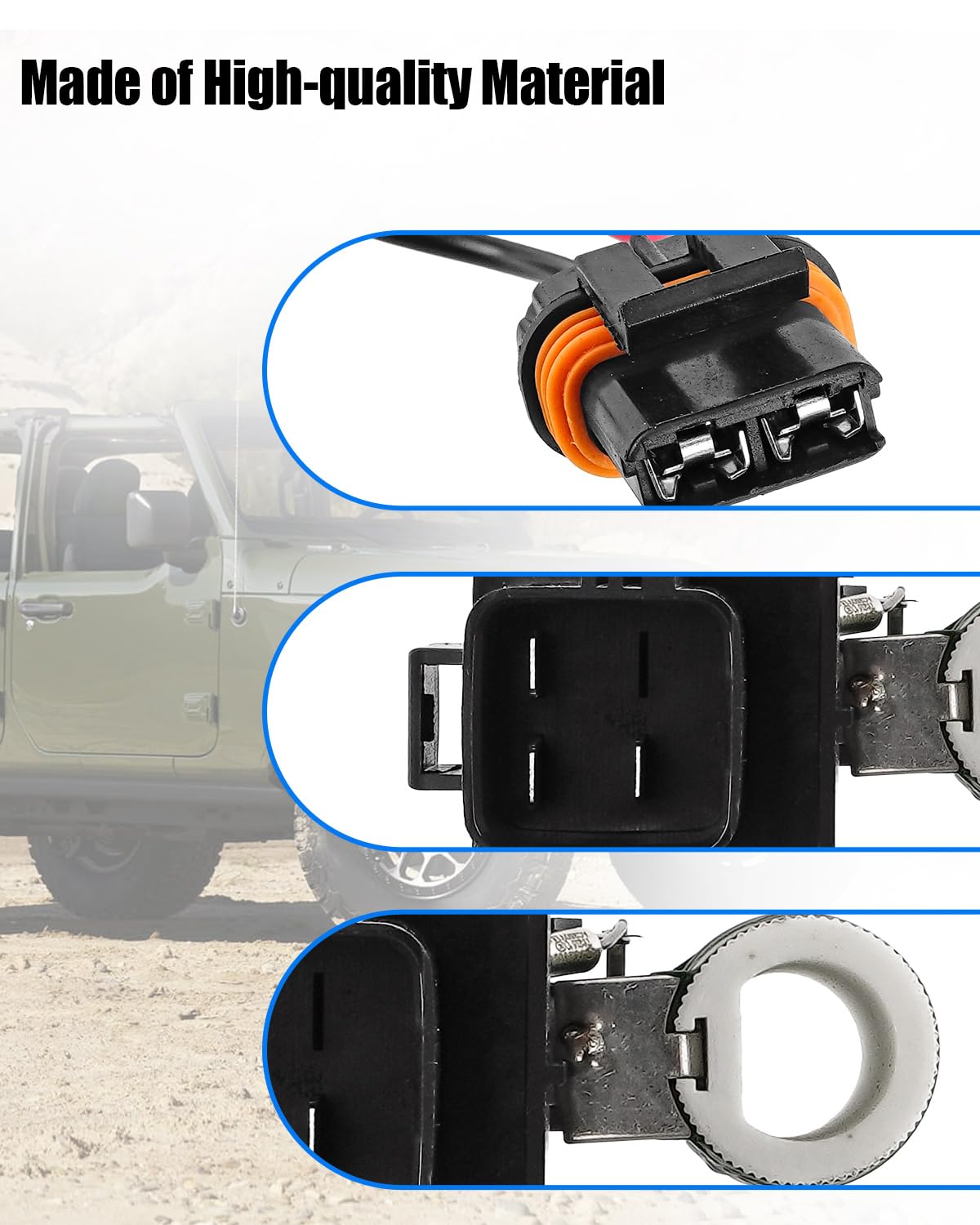 Engine Cooling Fan Motor Wiring Harness Fit for Jeep Wrangler 2009-2018, Electronic Fan Resistor Line Replace 55056789AC 55056789AA 55056789AB 0263053560