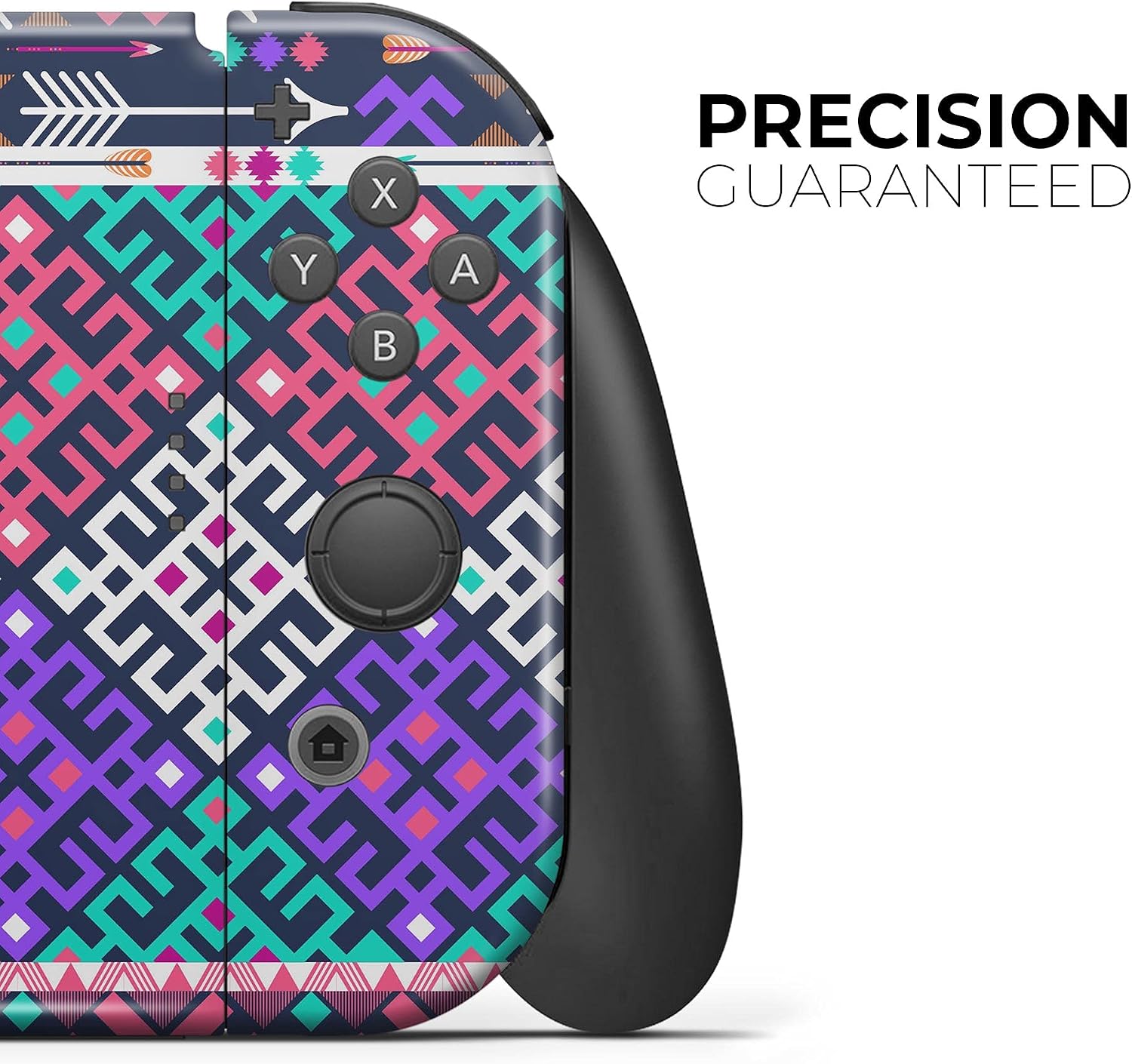 Design Skinz - Compatible with Nintendo Switch OLED Console Bundle - Skin Decal Protective Scratch-Resistant Removable Vinyl Wrap Cover - Pink & Teal Modern Colored Aztec Pattern image 3