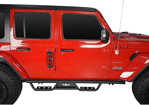 Miniatura 4 de JLU Unlimited - Estribo lateral Nerf Bars de acero compatible con Jeep Wrangler JL 2018 2019 2020 2021 2022 2023 2024 2025 4 puertas (no apto para