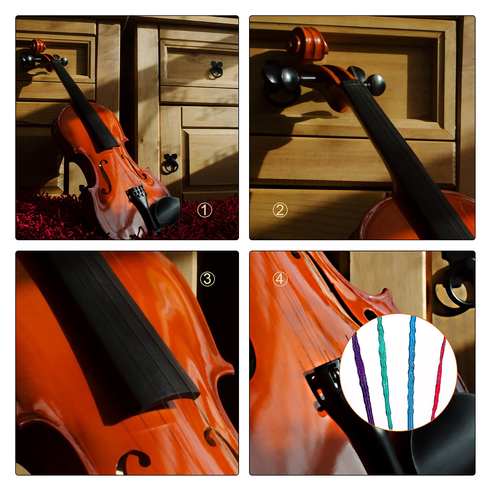 Cordes De Violon, 2 Pcs Universel De Cordes De Violon, Cordes Violon 4/4, Ensemble Universel De Cordes De Violon, Noyau En Acier Cordes Violon, Cordes De Violon Ensemble Complet Universel