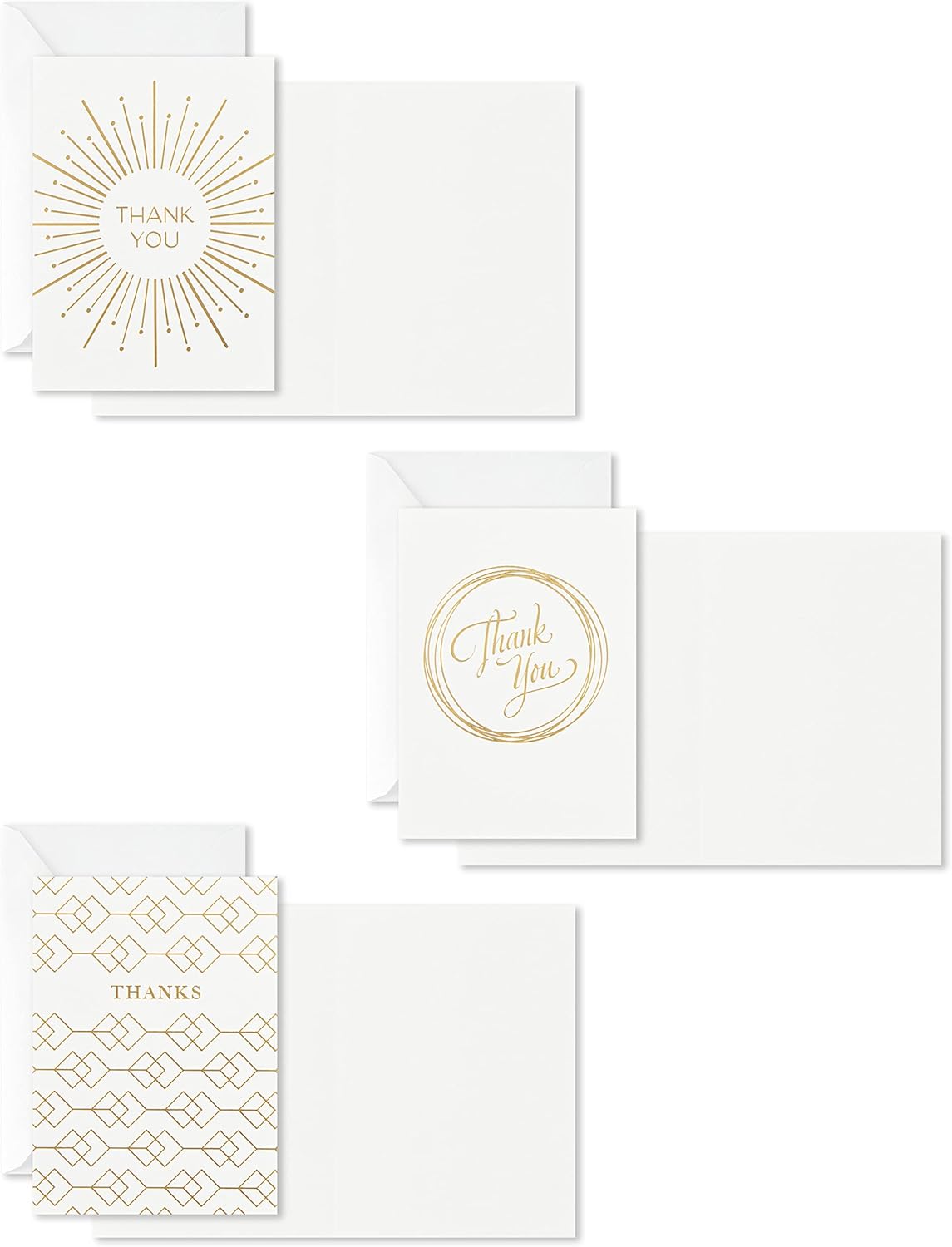 Hallmark Thank You Cards Assortment, Gold Foil (120 Thank You Notes with Envelopes for Wedding, Bridal Shower, Baby Shower, Business, Graduation)