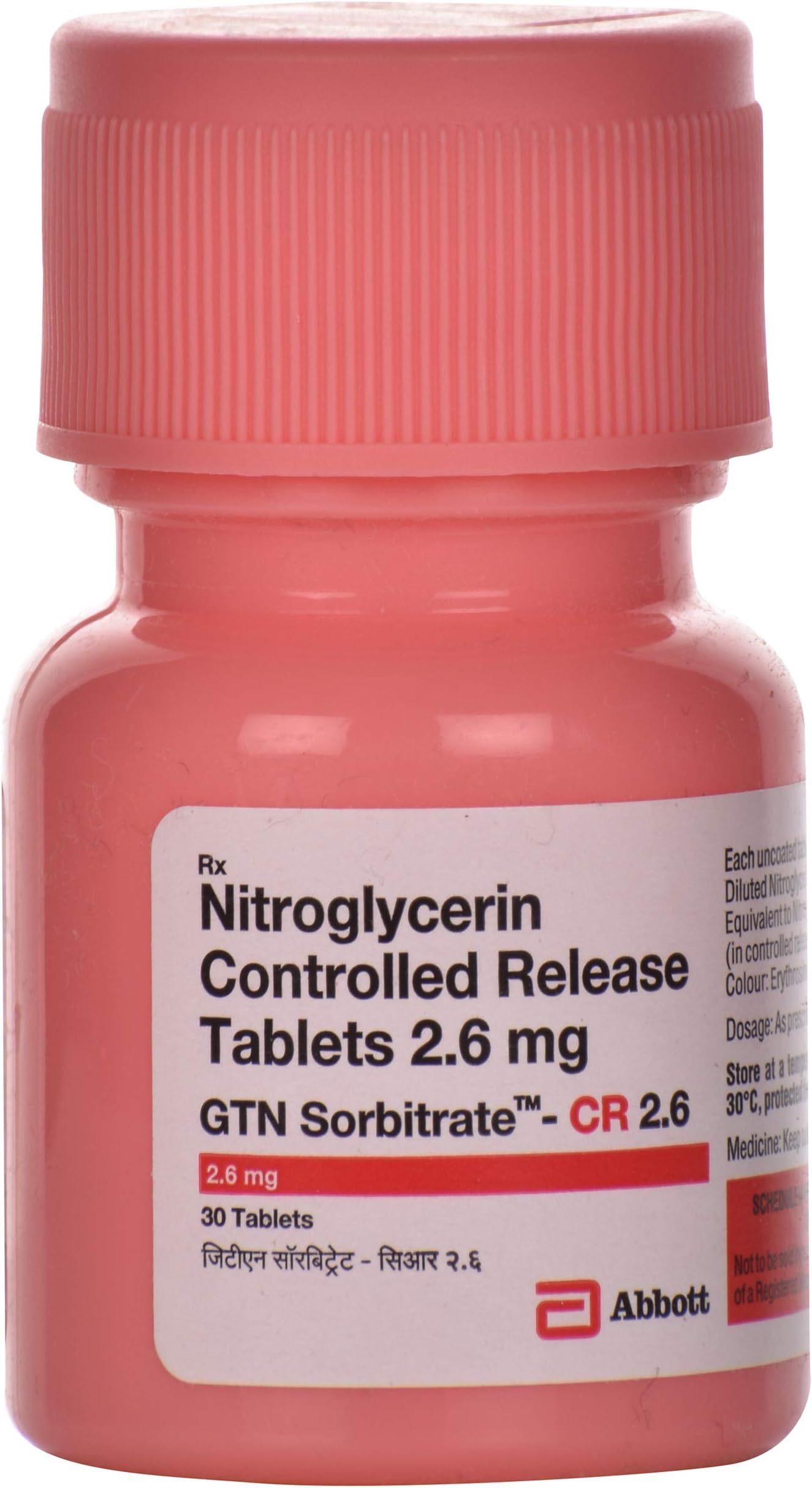GTN Sorbitrate CR 2.6 - Bottle of 30 Tablets