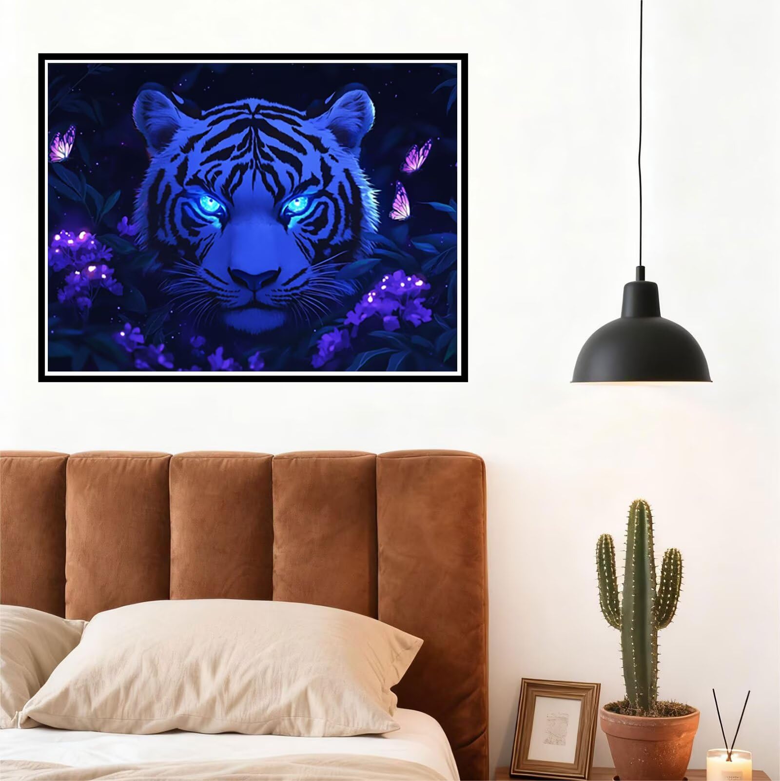 Tier Malen Nach Zahlen Erwachsene Blume Malen Nach Zahlen Kinder ab 7, Set Erwachsene Bastelsachen Kreativ Set für Kinder Geschenke für Männer, Weihnachten Halloween Deko Ohne Rahmen 60x80cm H - 532