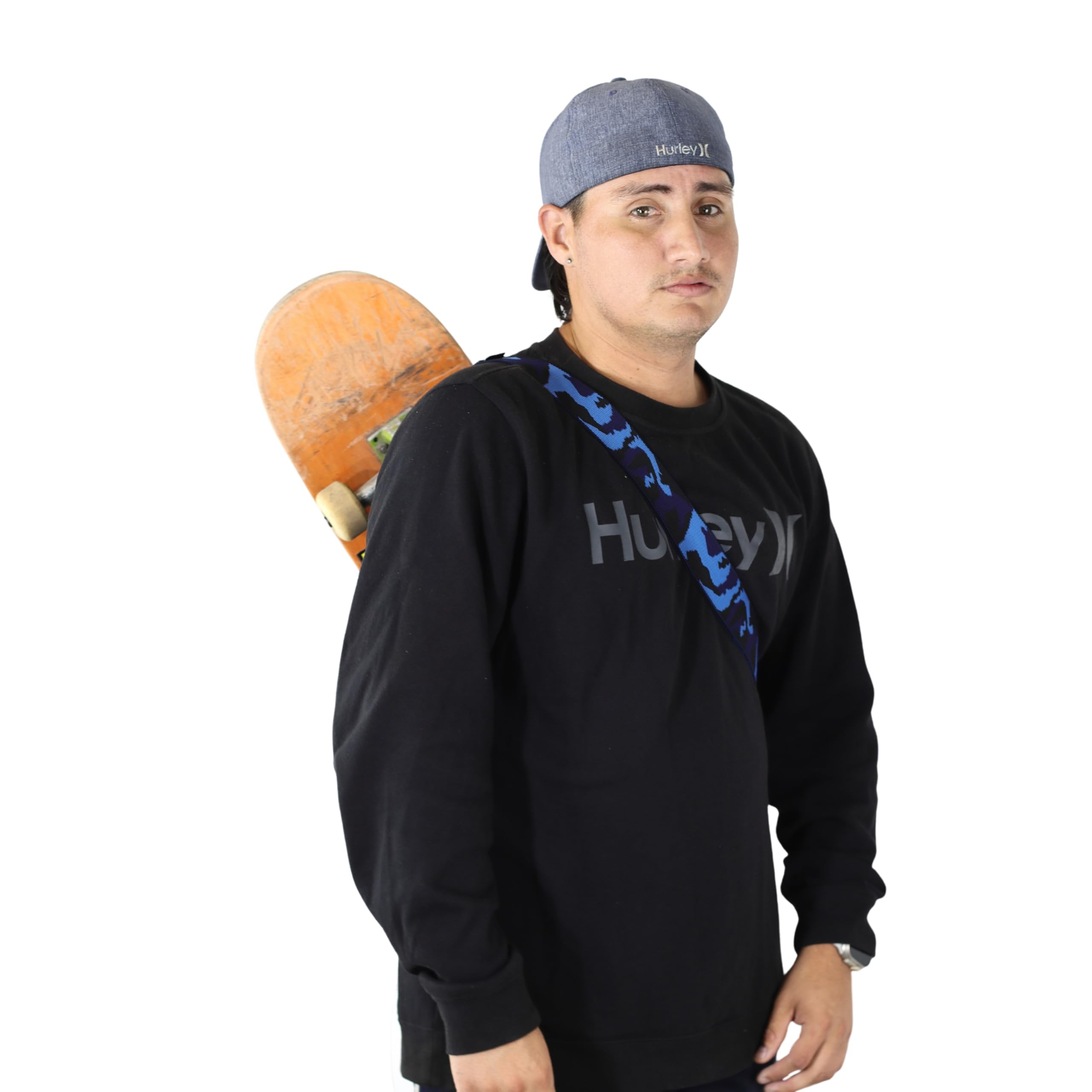 Accessoire skateboard, Sangle de transport pour skateboard, Sangle élastique pour planche à roulettes, solution de transport pratique et confortable pour un transport facile n'importe où, bleu, taille