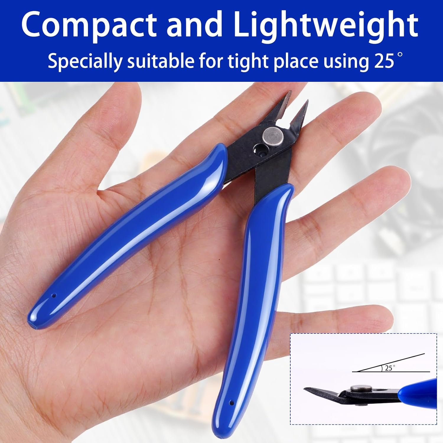 Micro Wire Cutters Pliers, Precision Flush Cutter Tools for Jewelry Making Craft, 5 Inch Small Zip Tie Cutter Nippers for 3d Print, Plastic Models, Jewelry, Electronics, Blue