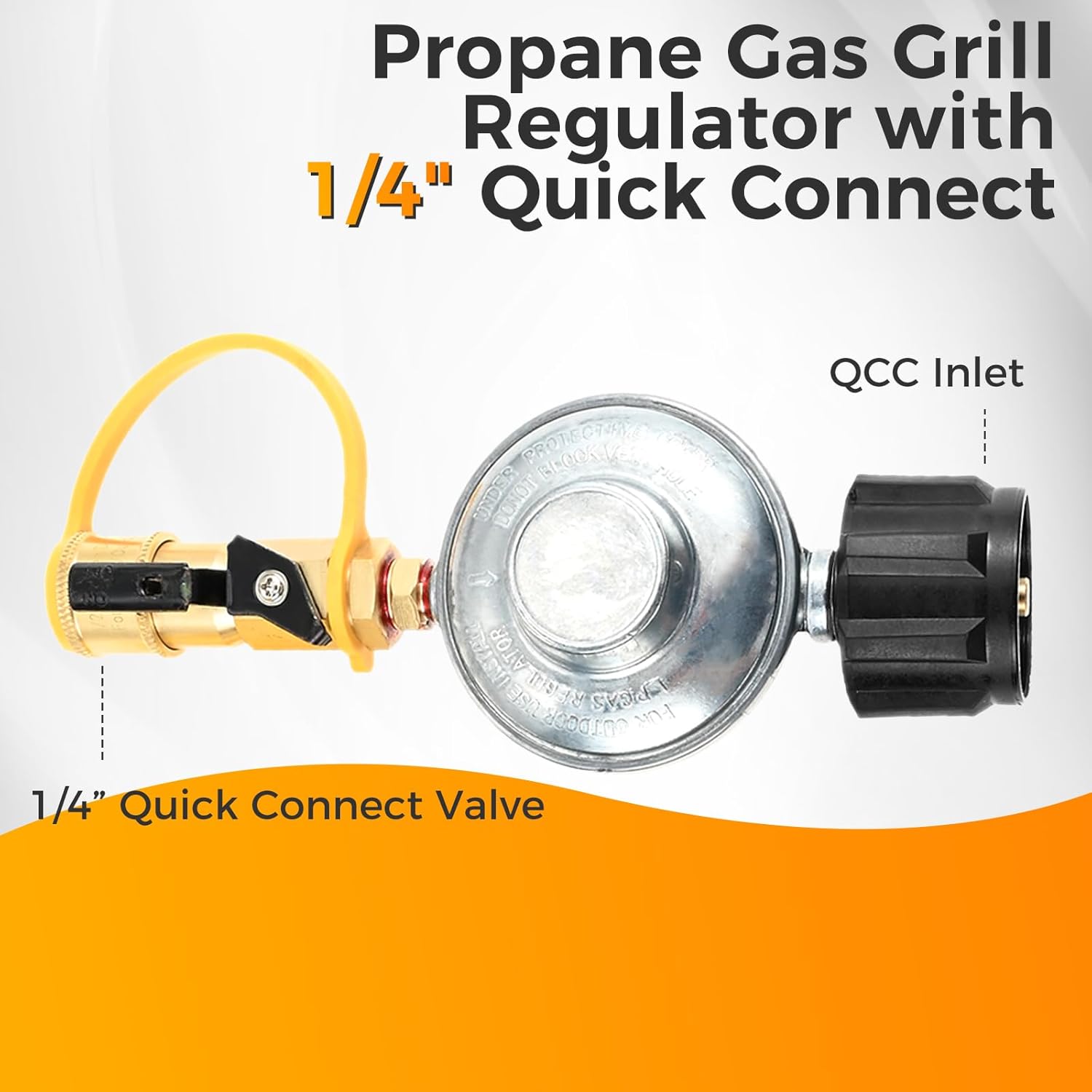 Propane Tank Regulator for 20lbs with 1/4 inch Quick Connect Valve, 12 FT RV Quick Disconnect Hose for BBQ Grill, Fire Pit, Heater