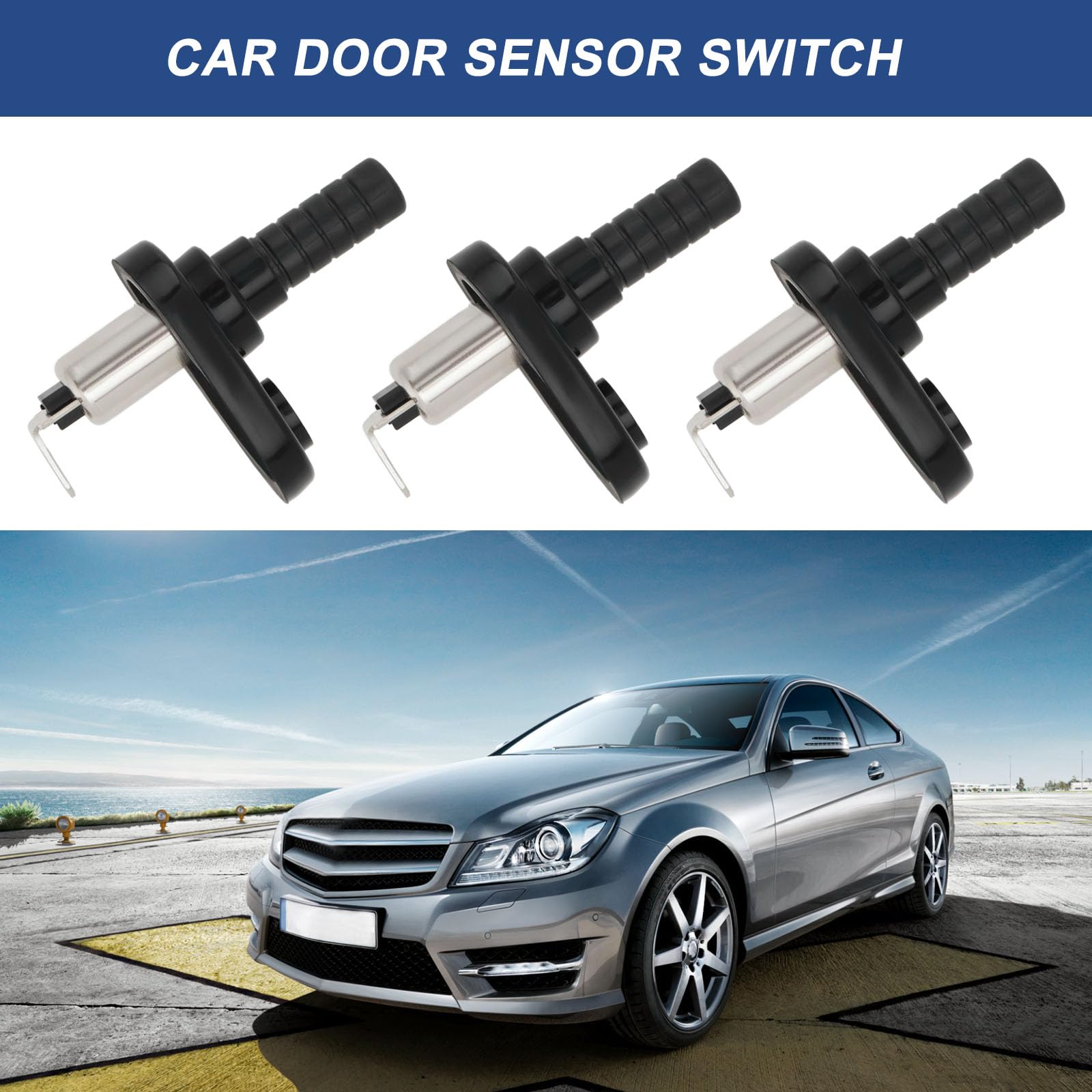 Interruttore Luce Porta Sensore Porta Allarme 20A 12V 52x35x4,4mm Nero Compatibile Honda Volkswagen Ford