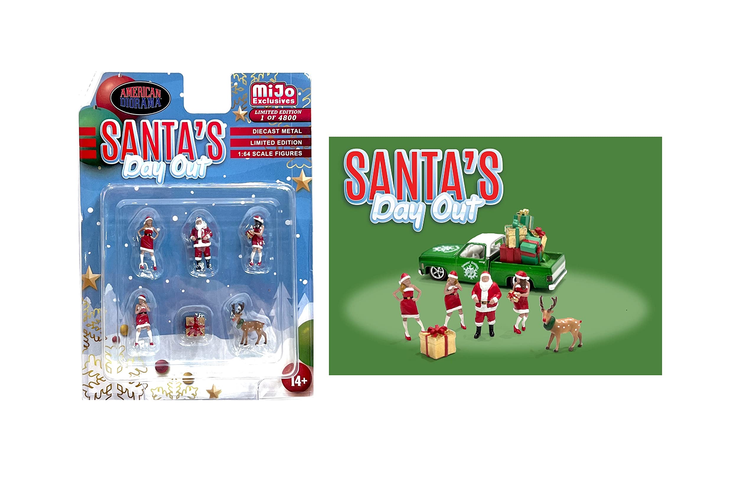 Amazon.com: American Diorama Santa's Day Out 1:64 Metal Figures