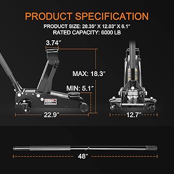 Torin ATZ830023B Hydraulic Heavy Duty Steel Service/Floor