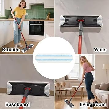 Mop Replacement Pad Compatible with O Cedar H2pro Flat Mop,Microfiber Washable Mop System for H2 Pro Mop (6PCS)