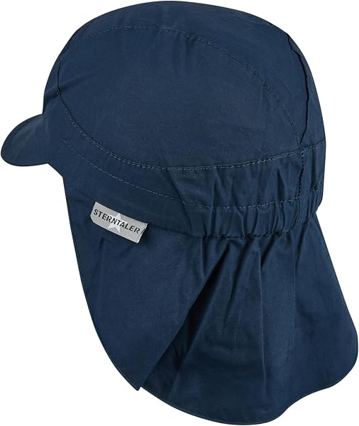 Sterntaler Schirmmütze Nacken Basic - Unisex Baby- und Kinder Mütze mit Nackenschutz Ohrenklappen und Bindeband - UV-Schutz 50+ Hut aus Popeline (Bio) - Sommer Kopfbedeckung - eisgrün - Eisgrün - 3