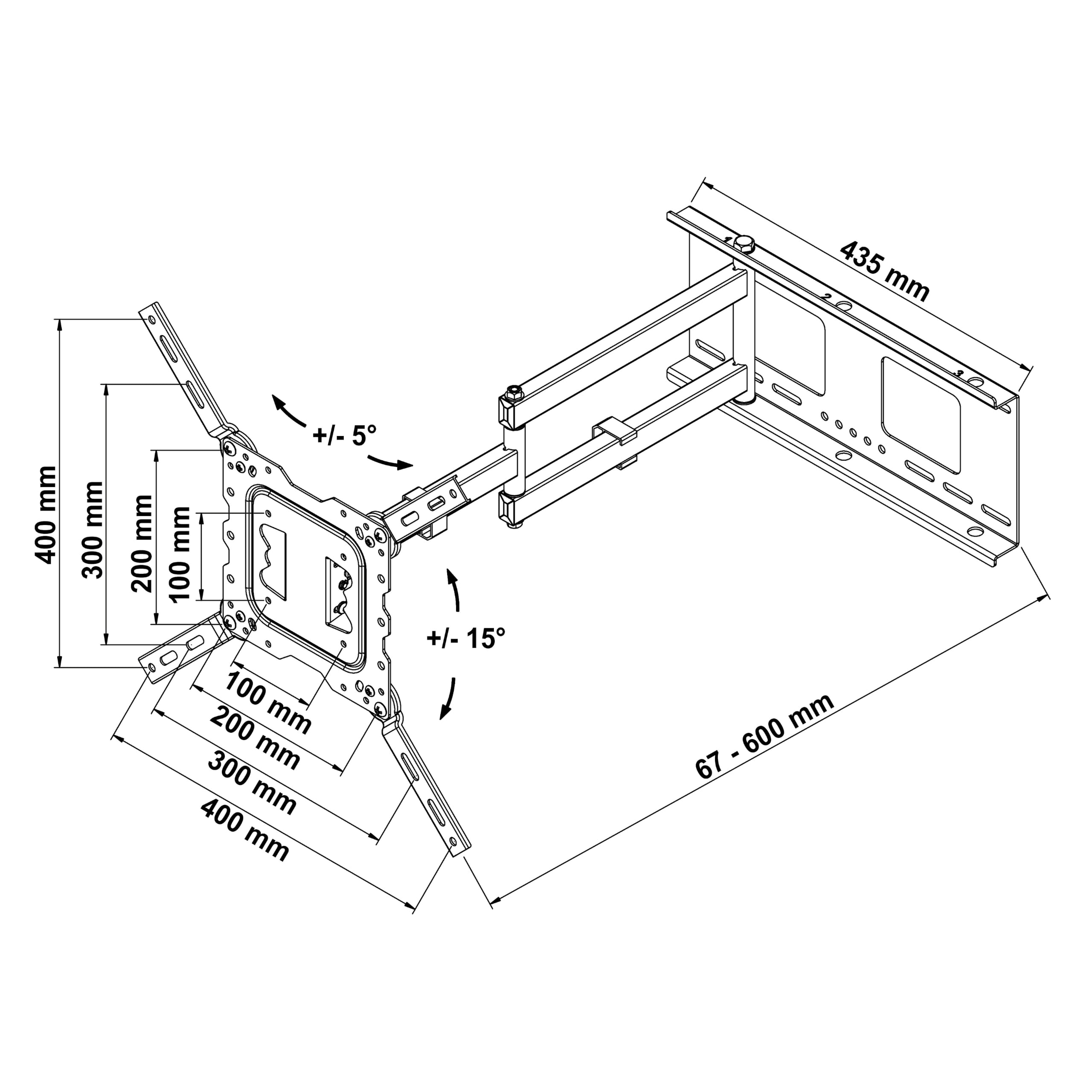My Wall HL18-2L Staffa da parete per TV LCD, 140 cm