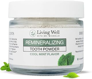 Dr. Michelle Remineralizing Tooth Powder - Fluoride-Free Hydroxyapatite, Cool Mint, Enamel Strength & Natural Whitening