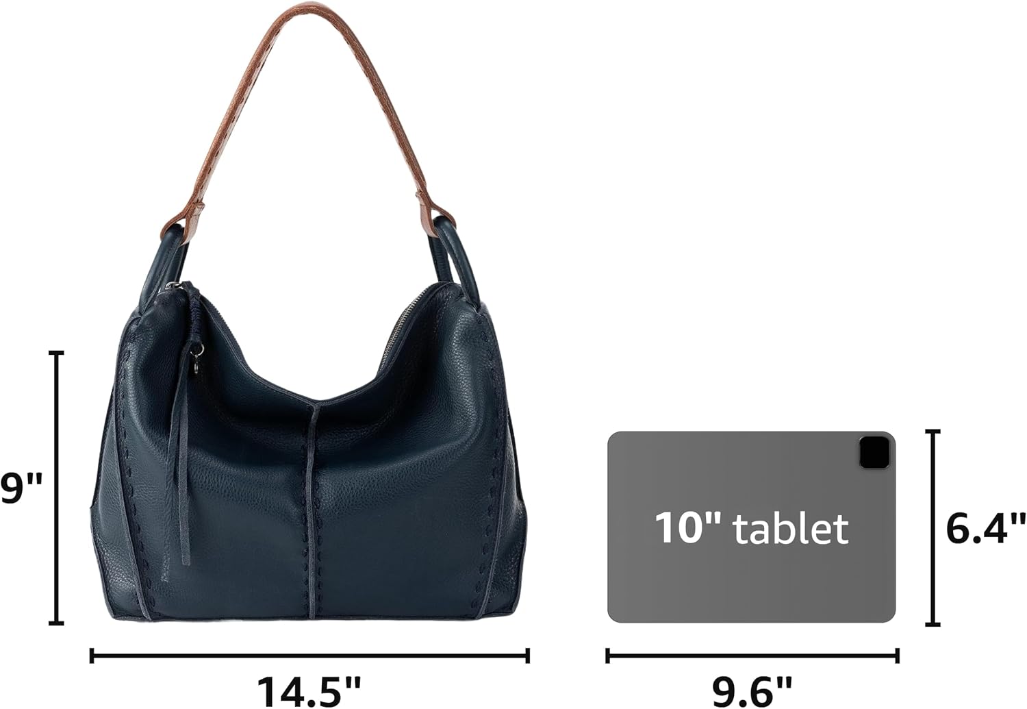 The Sak Los Feliz Hobo Purse - Premium Large Leather Women's Handbag for Everyday & Travel - Durable Purse With Zipper Pocket image 3