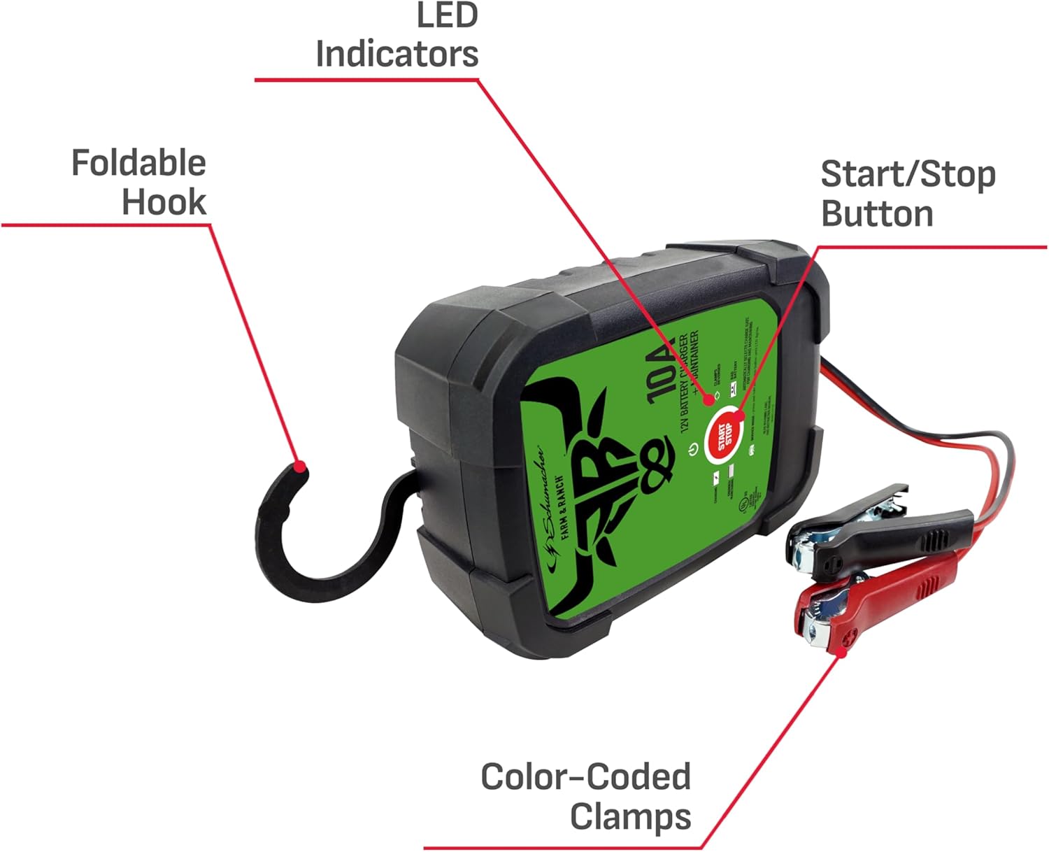 Labeled components of the Schumacher FR01539 charger