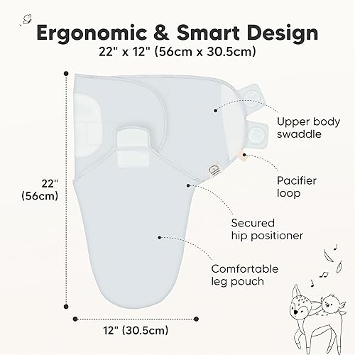 Vista 201 de Paquete de 3 mantas orgánicas para dormir para bebé, para recién nacido, envolturas ergonómicas para bebés de 0 a 3 meses, sacos para dormir, Abc