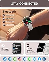 Vista 5 de aeac Paquete de 2 relojes inteligentes (negro + blanco) reloj inteligente 2024 para hombres y mujeres