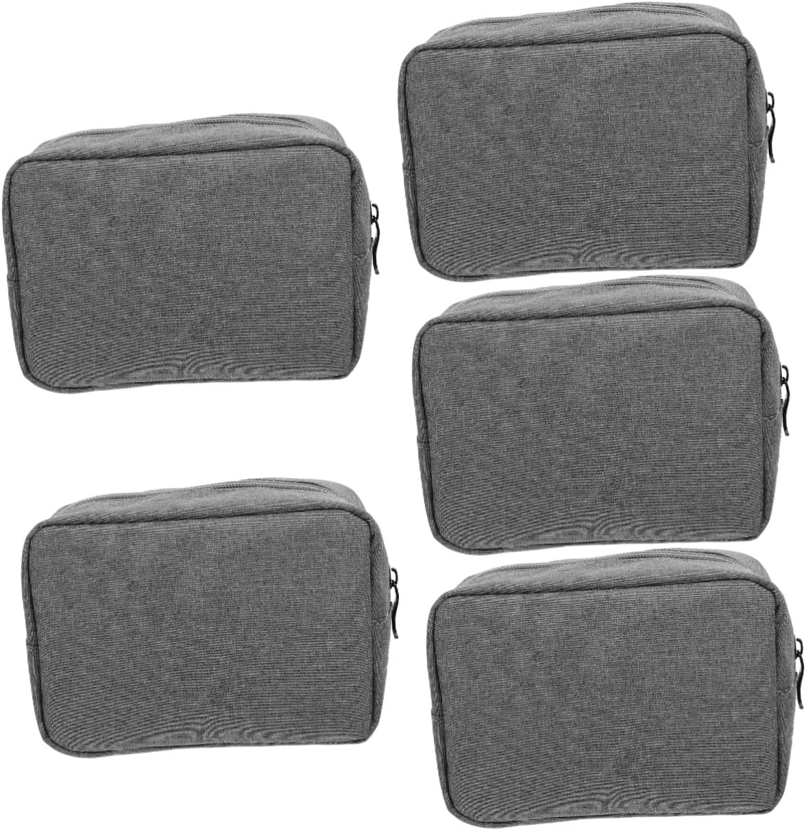 NUOBESTY 5pcs Portable Electronic Organizer Bag Compact Zippered Case for Cables Earphones Chargers Accessories Lightweight Travel Pouch for Outdoor Use
