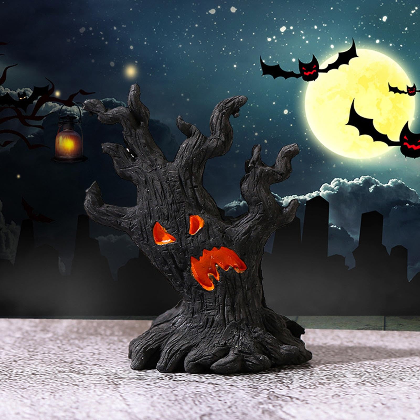 Amazon.co.jp: ハロウィンの木の樹皮の顔 - ハロウィーンの木の飾り