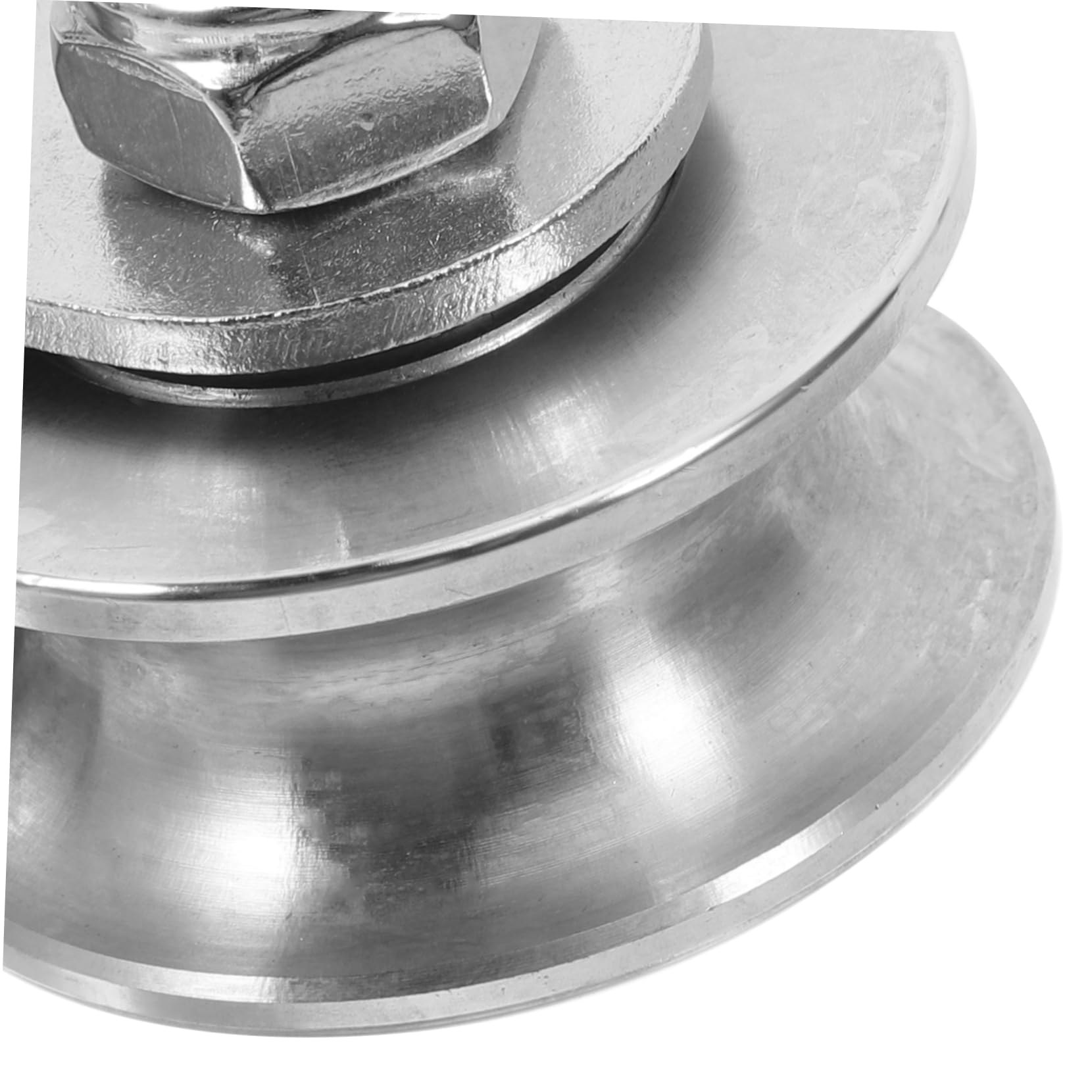 Puleggia per Cavi in Acciaio Inox da 48mm Cuscinetti Interni | 2 Pezzi, Scanalatura a U, Argento, per Porte Scorrevoli e Sistemi a Pulegge