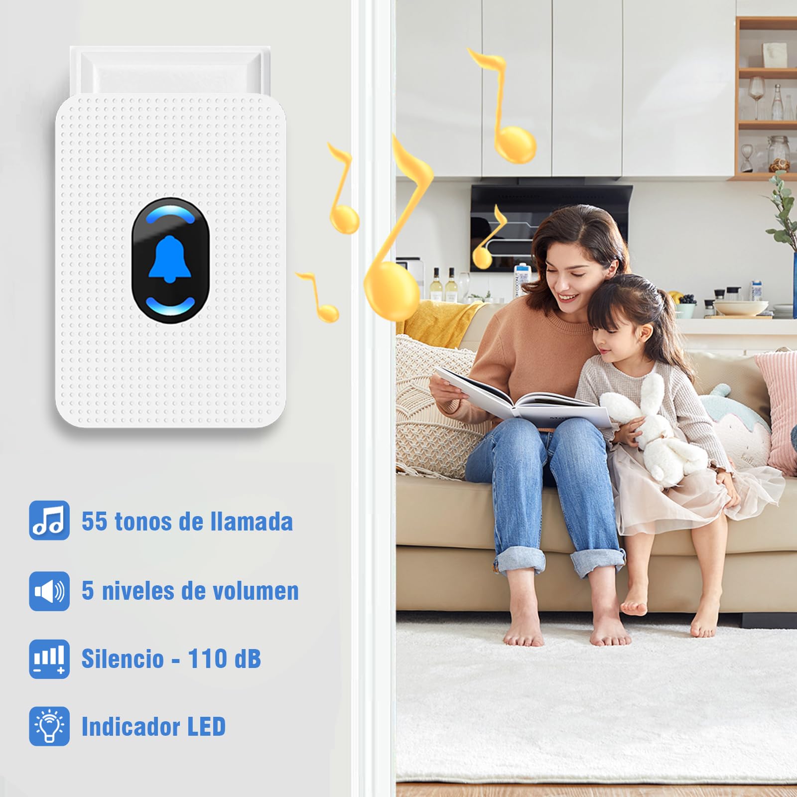 Daytech Avisador Personas Mayores,Transmisión inalámbrica 150M Botón de Emergencia para Ancianos,Pulsera Alarma Personas Mayores(2 Receptor + 2 Botón + 2 Pulsera)