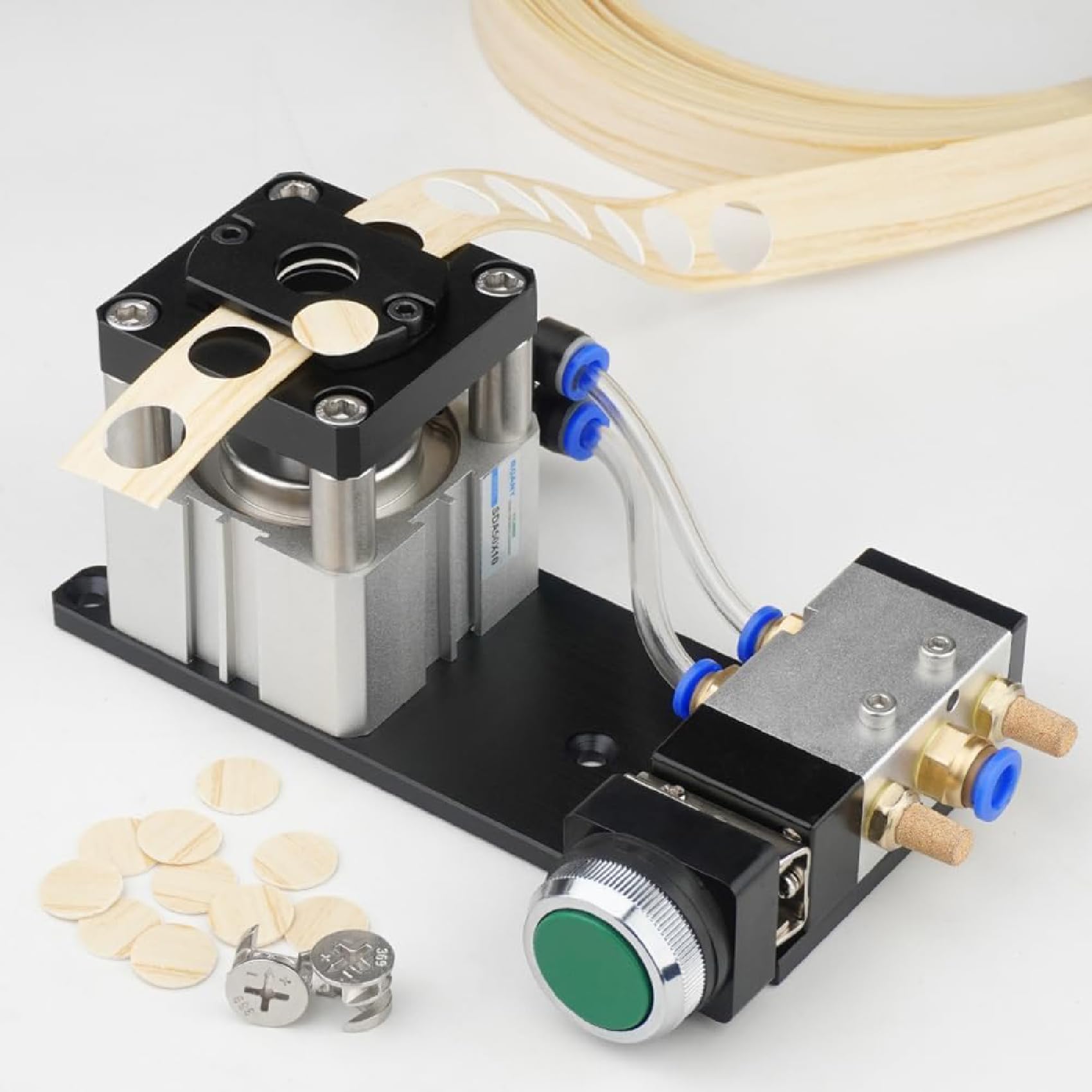 ADORZ Edge Banding Machine 8mm 15mm Edge Bander Punch Aluminum Alloy 0.4‑0.6MPa for Woodworking Paper Craft Projects Edge Band Hole Punching